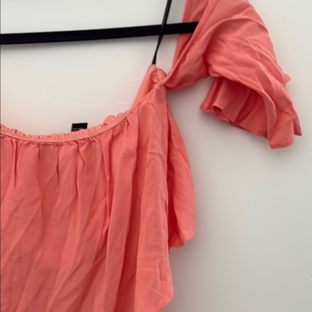 Pink Off-Shoulder Romper - Picture 2 of 3